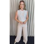 Regata Feminina Plisada Bordada - Branca - Cod 527