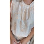 Regata Feminina Plisada Bordada - Branca - Cod 527