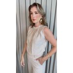 Regata Feminina Plisada Bordada - Off White - Cod 527