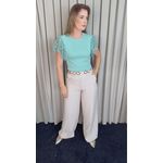 T-shirt Feminina Com Detalhe Na Manga Guipir - Verde - Cod 525