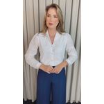 Camisa Feminina Manga Longa Bordada Lese Coração - Branco - Cod: 532