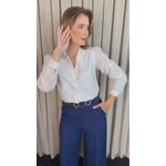 Camisa Feminina Manga Longa Bordada Lese Coração - Branco - Cod: 532