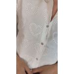 Camisa Feminina Manga Longa Bordada Lese Coração - Branco - Cod: 532