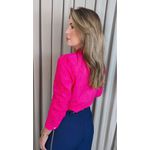 Camisa Feminina Manga Longa Bordada Lese Coração - Pink - Cod: 532