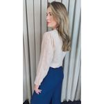 Camisa Feminina Manga Longa Bordada Lese Coração - Off White - Cod: 532