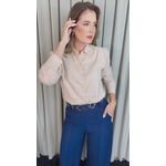 Camisa Feminina Manga Longa Bordada Lese Coração - Off White - Cod: 532