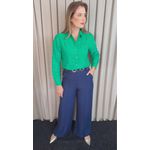 Camisa Feminina Manga Longa Bordada Lese Coração - Verde - Cod: 532