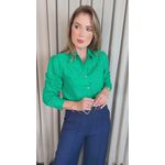 Camisa Feminina Manga Longa Bordada Lese Coração - Verde - Cod: 532