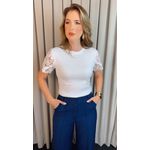 T-shirt Feminina Bordada Borboleta - Branca - Cod 514