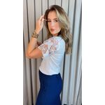 T-shirt Feminina Bordada Borboleta - Branca - Cod 514