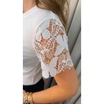 T-shirt Feminina Bordada Borboleta - Branca - Cod 514