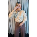 Camisa Feminina Manga Longa Bordada Flor - Cod: 299 - Nude