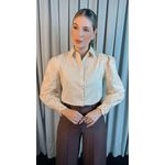 Camisa Feminina Manga Longa Bordada Flor - Cod: 299 - Nude