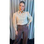 Camisa Feminina Manga Longa Bordada Flor - Cod: 299 - Nude