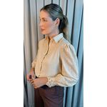 Camisa Feminina Manga Longa Bordada Flor - Cod: 299 - Nude