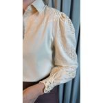 Camisa Feminina Manga Longa Bordada Flor - Cod: 299 - Nude