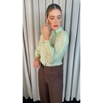 Camisa Feminina Manga Longa Bordada Flor - Cod: 299 - Verde