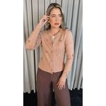 Blusa Feminina Manga Longa Laço - Nude - Cod 278