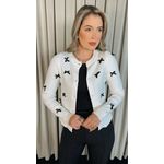Blusa Feminina Manga Longa Laço - Branca - Cod 278