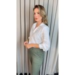 Camisa Feminina Manga Longa Bordada Ramos - Branca - Cod: 517