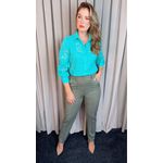 Camisa Feminina Manga Longa Bordada Ramos - Verde - Cod: 517