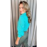 Camisa Feminina Manga Longa Bordada Ramos - Verde - Cod: 517