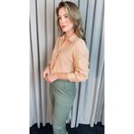Camisa Feminina Manga Longa Bordada Ramos - Nude - Cod: 517