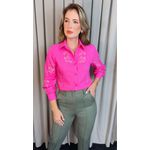 Camisa Feminina Manga Longa Bordada Ramos - Pink - Cod: 517