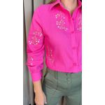 Camisa Feminina Manga Longa Bordada Ramos - Pink - Cod: 517