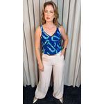 Regata Feminina Estampada - Azul Turquesa - Cod 509