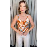 Regata Feminina Estampada - Terracota/ Bege - Cod 509