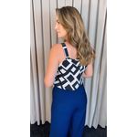 Regata Feminina Estampada - Preta/ Branca - Cod 510