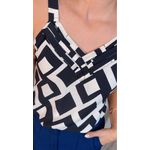 Regata Feminina Estampada - Preta/ Branca - Cod 510