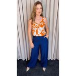 Regata Feminina Estampada - Laranja/ Nude - Cod 510