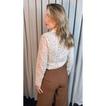 Camisa Feminina Manga Longa Bordada Lese - Off White - Cod: 516