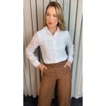 Camisa Feminina Manga Longa Bordada Lese - Branco - Cod: 516