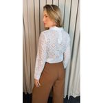 Camisa Feminina Manga Longa Bordada Lese - Branco - Cod: 516