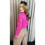 Camisa Feminina Manga Longa Bordada Lese - Pink - Cod: 516