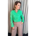 Camisa Feminina Manga Longa Bordada Lese - Verde - Cod: 516