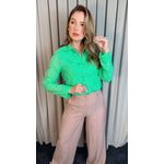 Camisa Feminina Manga Longa Bordada Lese - Verde - Cod: 516