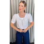 Blusa Feminina Manguinha Bordada - Branco - Cod 503