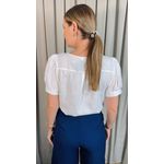 Blusa Feminina Manguinha Bordada - Branco - Cod 503