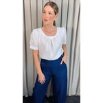 Blusa Feminina Manguinha Bordada - Branco - Cod 503