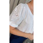 Blusa Feminina Manguinha Bordada - Branco - Cod 503