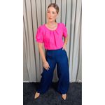 Blusa Feminina Manguinha Bordada - Rosa - Cod 503