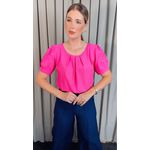 Blusa Feminina Manguinha Bordada - Rosa - Cod 503