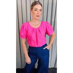 Blusa Feminina Manguinha Bordada - Rosa - Cod 503