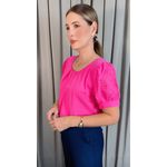 Blusa Feminina Manguinha Bordada - Rosa - Cod 503
