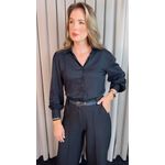 Camisa Feminina Manga Longa Lisa - Preto - Cod: 502
