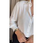 Camisa Feminina Manga Longa Lisa - Branca - Cod: 502